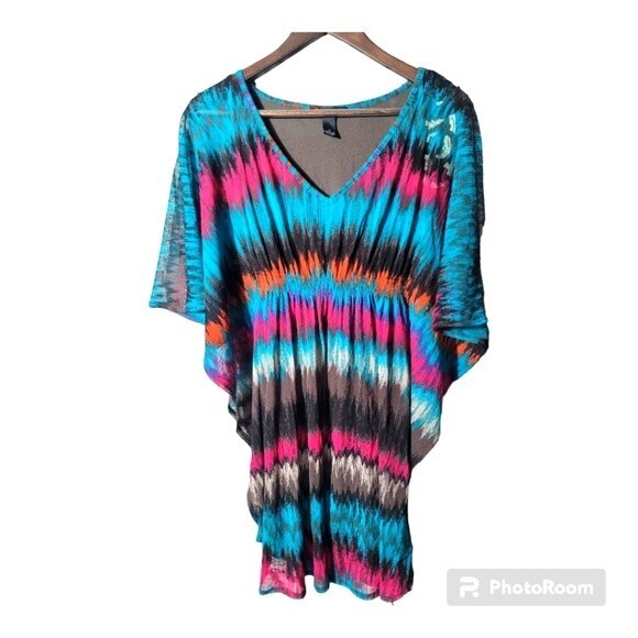 INC International Concept Boho Mini Dress Multicolored Womens Sz Small - Picture 1 of 9